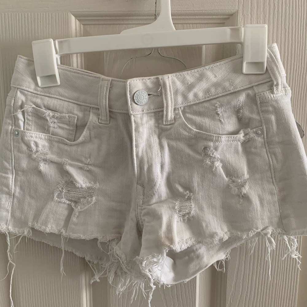 White jean shorts